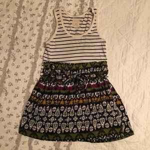 Tribal pattern flowy mini with tie waste - L